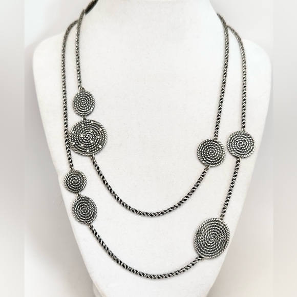 David Yurman Diamond Coil Long Necklace .925 - Picture 4 of 8